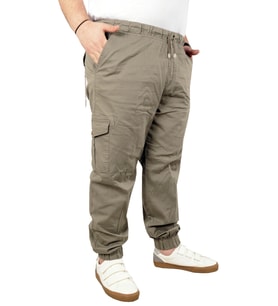 Mode XL Büyük Beden Erkek Keten Kargo Jogger Valencia 21911 Bej