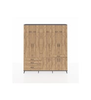 Arges Gardrop 8 Raflı 4 Çekmeceli 3 Askılı 220x30x243 Antrasit-Çam