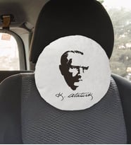 BK Gift Atatürk Temalı Yuvarlak Araç Koltuk Yastığı-23