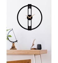Gowpenart Middle Line Metal Siyah Duvar Saati - Ev / Ofis Saati - Hediye Saat