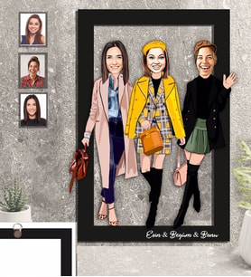 Kişiye Özel Bride To Be Bekarlığa Veda Karikatürlü 3D Ahşap Tablo 30x47 Mod2