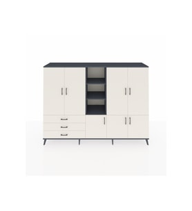 Hyperion Dolap 11 Raflı 3 Çekmeceli 7 Kapaklı 220x44x163 Antrasit-Aytaşı