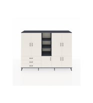 Hyperion Dolap 11 Raflı 3 Çekmeceli 7 Kapaklı 220x44x163 Antrasit-Aytaşı