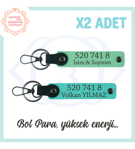 Yeşil-Turkuaz, Kişiselleşmiş Bolluk Kaynağı Sevdiklerinize Hediye 520 741 8 Denge 2'li Anahtarlık (Çok Renkli)