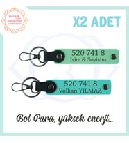 Yeşil-Turkuaz, Kişiselleşmiş Bolluk Kaynağı Sevdiklerinize Hediye 520 741 8 Denge 2'li Anahtarlık (Çok Renkli)