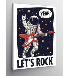 Kanvas Tablo Astronot Rock Gitarı