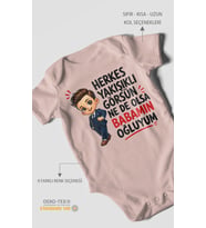 Babaya Özel Kısa Kollu Bebek Body %100 Pamuk