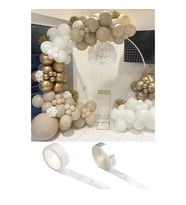 10 Krom Gold, 25 Beyaz Ve 25 Taş Kum Rengi Balon Zinciri Doğum Günü Nişan Kına Pastel Bride Seti-
