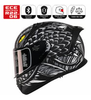 M801 Snake Draglax Gri Motosiklet Kaskı Spoiler Mod Güneş Vizörlü Full Face Kask