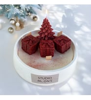 Studio Moon's Vanilya Kokulu  Kırmızı Çam Ağacı & Yeni Yıl Işıltısı Mum