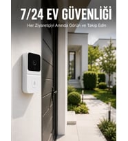 Kablosuz Beyaz Akıllı Kapı Zili Wi-Fi Bağlantılı HD Kameralı Ev Güvenlik Sistemi