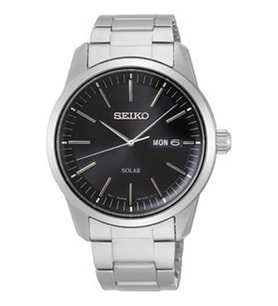 Seiko SNE527P1 Solar Çelik Gri Siyah Kadran 40 mm Erkek Kol Saati
