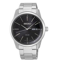 Seiko SNE527P1 Solar Çelik Gri Siyah Kadran 40 mm Erkek Kol Saati