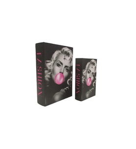 Dekoratif Baskılı Kitap Kutu AKSH-FB10155 SET (Çok Renkli)