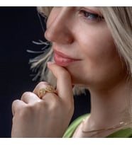 Vianto Jewellery Özel Tasarım Sarmal Desenli 925 Ayar Kadın Gümüş Yüzük (Gold)