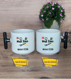 Mali İşler Müdürü Kupa Bardak T Siyah Kulplu Mali İşler Müdürüne Hediye
