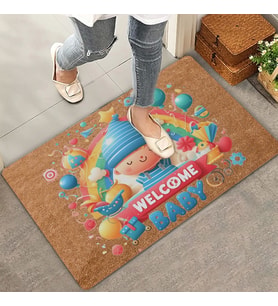 Valerine Life Yeni Doğan Balonlu Welcome Hoş Geldin Bebek Kapı Önü Paspası 45x70cm