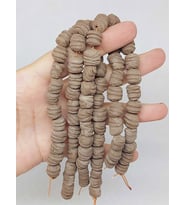 Kahverengi Tırtıklı Mat Seramik Boncuk Dizi 10-12mm/24cm (54226)