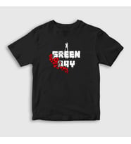 Presmono Unisex Çocuk Siyah Love Green Day T-Shirt 55692tt