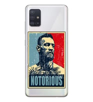 Samsung Galaxy A71 Uyumlu Conor Mcgregor Notorious Desenli Şeffaf Telefon Kılıfı