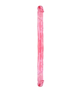 Çift Taraflı Esnek Dildo 34 cm – Gerçekçi Dokulu Kırmızı Renk