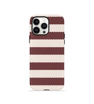 iPhone 13 Pro Max Vorian Çift Katmanlı Kılıf Plum Cream Stripe