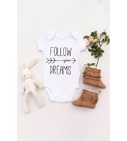 Unisex Bebek Hayallerinin Peşinden Git Baskılı Body Zıbın