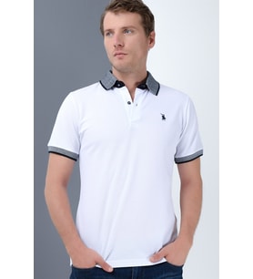 T8566 DEWBERRY ERKEK T-SHIRT-BEYAZ