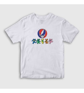 Presmono Unisex Çocuk Beyaz Bears Grateful Dead T-Shirt 376308tt