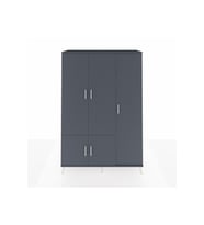 Hyperion Dolap 7 Raflı 5 Kapaklı Tek Askılı 132x44x195 Antrasit-Antrasit/Çam