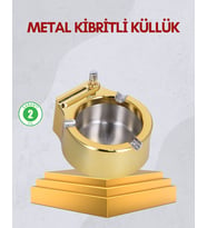 Paslanmaz Çelik Küllük Çakmaklı Masa Üstü Kullanım
