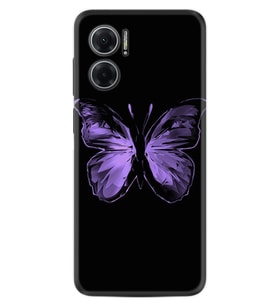 Xiaomi Redmi Note 11E Kılıf Resimli Desenli Silikon Platinium Series Black Butterfly 1879