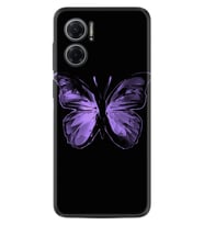 Xiaomi Redmi Note 11E Kılıf Resimli Desenli Silikon Platinium Series Black Butterfly 1879