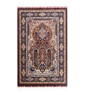 Lale Mihrap  Seccade  Ultra Lüks % 100 Modal, Sık Dokuma Halı  Seccade- Bordo (80x120 cm)