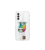Samsung Galaxy M13 ile Uyumlu Splash Tembel Hayvan Tasarımlı Şeffaf Silikon Kılıf