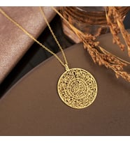925 Ayar Gümüş İnşirah Suresi Dualı Kolye (Gold)