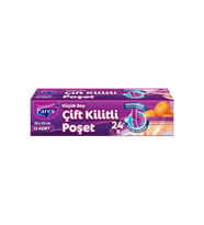 Çift Kilitli Buzdolabı Poşeti 12'li Küçük Boy 20 x 25 cm 24'lü Paket