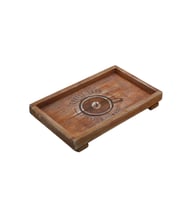 Logolu Ahşap Kahve Sunumluğu 25cm x 15cm