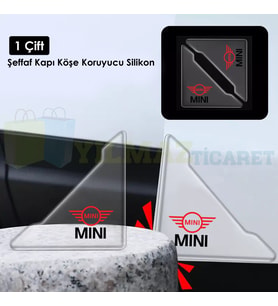 Mini Cooper Logo Kapı Kenar Köşe Koruyucu Çarpma Çizilme Önleyici Silikon Şeffaf Damla Etiket 1 Çift