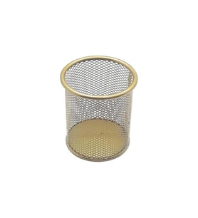 Mas Kalemlik Metal Perforeli Silindir Gold Metal Kalemlik