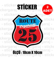 25 erzurum memleket rota gidiş etiket sticker çıkartma - 2 adet - motosiklet araba otomobil kamyon kamyonet cam uyumlu