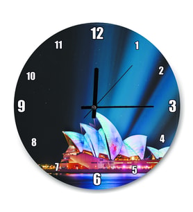 Cakatablo Sydney Opera Binası Gece Görünüş Duvar Saati