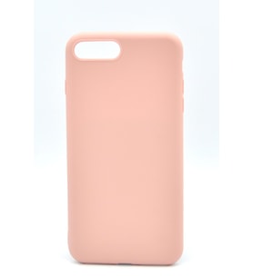 iPhone 7 Plus / 8 Plus Uyumlu Düz Renk Esnek Yumuşak Silikon Kılıf  Rubber Pembe