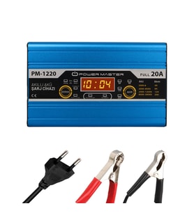 Powermaster PM-1220 12 Volt Max 20 Amper Lcd Ekranlı Akü Şarj Cihazı
