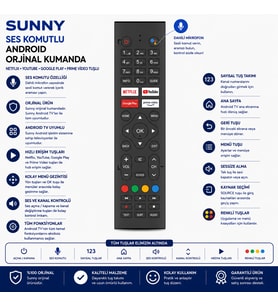 Sunny Ses Komutlu Android TV Kumandası