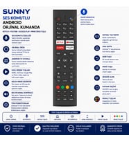 Sunny Ses Komutlu Android TV Kumandası