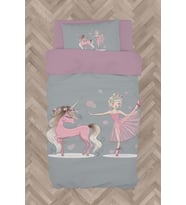 MEKTA HOME BEBEK VE ÇOCUK ODASI Pembe Unicorn ve Kız Desenli Nevresim Takımı