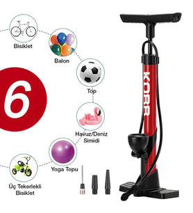 KOBB KB3848 87 PSI Analog Basınç Göstergeli Taşınabilir El Pompası
