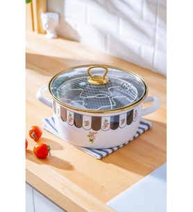 Acar XAP7783 Çiçek Desenli Emaye Kızartma Tenceresi 22 cm