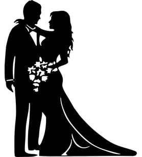GELİN DAMAT FOLYO STİCKER 20cm uzunluk (Siyah)